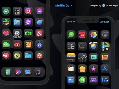 Muffin Dark app branding design graphic design icon icons illustration logo ui vector