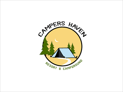 Campers Heaven logo branding branding design camping identity identity design illustraion illustration logo logo design logotype resort sports logo travel agency typography vector