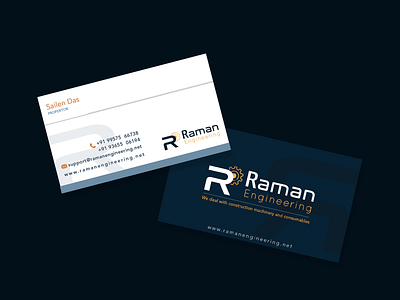 Raman Engg Businee Card branding branding design business card business card design construction identity design industrial manufacturing vector