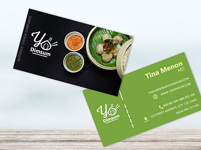 Business Card branding branding design business card food green identity identity design illustration resturant vector