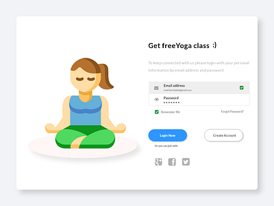 Enroll in yoga class app art design icon illustration illustrator ui ux vector web
