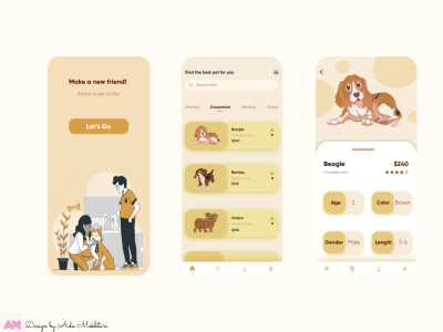 Pet Dog Shopping App app design graphic design icon illustration minimal ui ux vector
