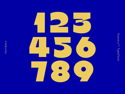 Numbers from Kawaru™ Typeface blue glyphsapp graphicdesign kawarutypeface numbers type typedesign typeface typography variablefont yellow