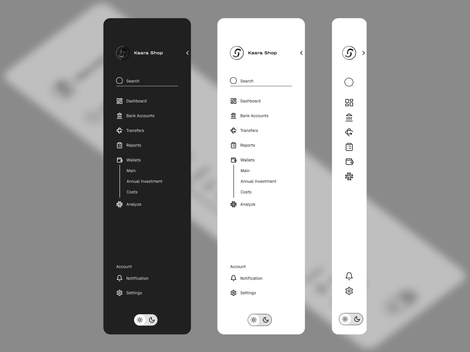 Sidebar Navigation + Dark Mode UI Design by is Kasra on Dribbble