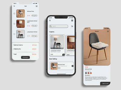 Furniture Shop - Mobile App Ecommerce | Product Design app branding chair design designer ecommerce graphic design home kitchen mobile app product design table ui ui design ui designer ui ux
