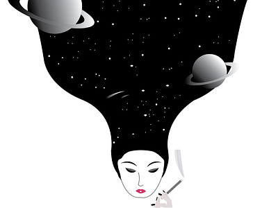 galaxy mind art artwork design free galaxy illustration illustrator my dream planet woman