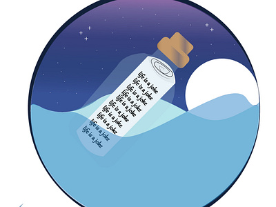 the bottle artwork bottle design free illustration illustrator joke life night sea stars