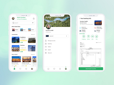 Booking App Concept app booking camping design free hotel illustration mobile nature reservation trip ui