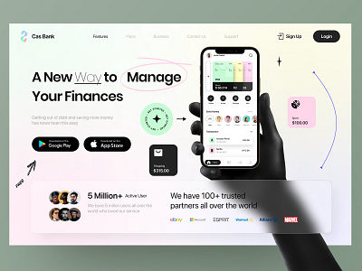 Finance Landing Page bank card banking banking website credit credit card debit card design finance finance web finance web design fintech landing page ui ui finance web ui landing page ui web uiuix uiux landing page userinterface wallet web design