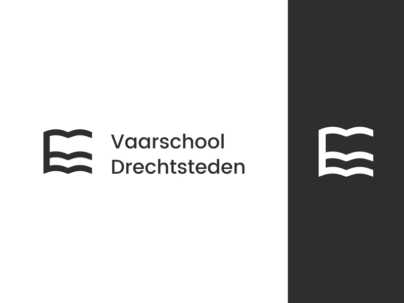 Logo Design for Vaarschool Drechtsteden book branding education logo waves