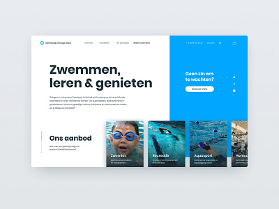 Homepage Concept for a Public Swimming Pool concept digital pool swimming ui ux website