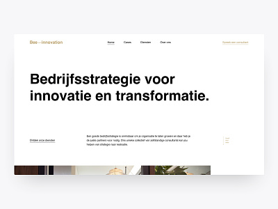 Bee-Innovation Hero business consultant digital minimalistic organisation strategy ui ux website