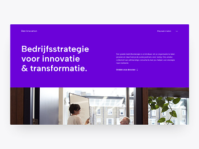Bee-Innovation Hero business consultant digital minimalistic organisation purple strategy ui ux website