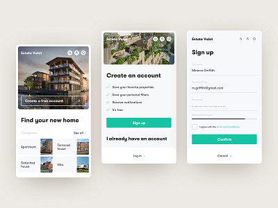 Sign Up for Real Estate App app dailyui design digital mobile real estate sign up ui ux