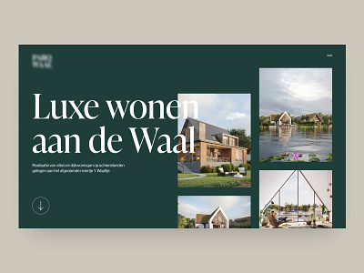 Real Estate Homepage Concept — Green design digital green homepage masonry minimalistic real estate ui ux villa website
