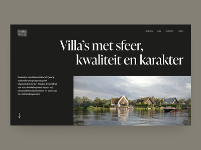 Real Estate Homepage Concept — Dark dark design digital homepage minimalistic real estate ui ux villa website