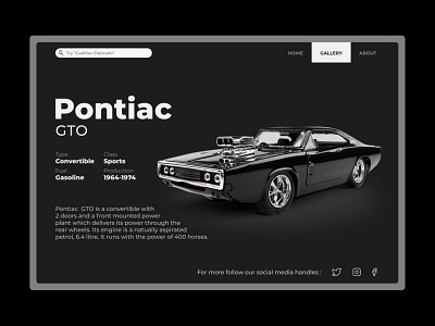 Car gallery Web UI Concept