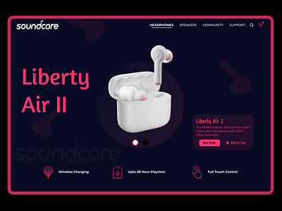 Soundcore Earphones Product Page Web UI Concept