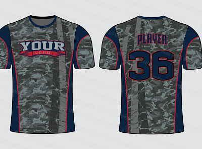 Camouflage Pattern Sports Jersey Mockup casual fashion football illustration jersey layout mockup number pattern player shirt soccer sport style team template texture uniform vector wear