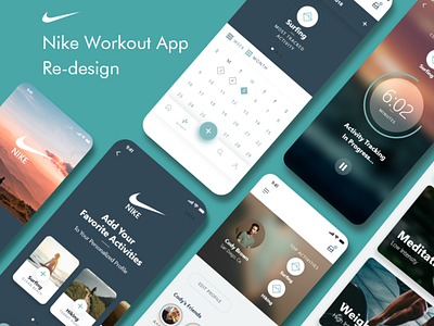 Nike Workout app redesign activity feed activity tracker nature nike nike air nike app workout workout tracker