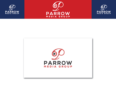 Parrow Media Group logo design branding design flat icon illustrator logo minimal type typography vector