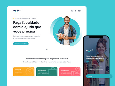 Branding + UI - Projeto Re_uni app branding illustration logo ui website