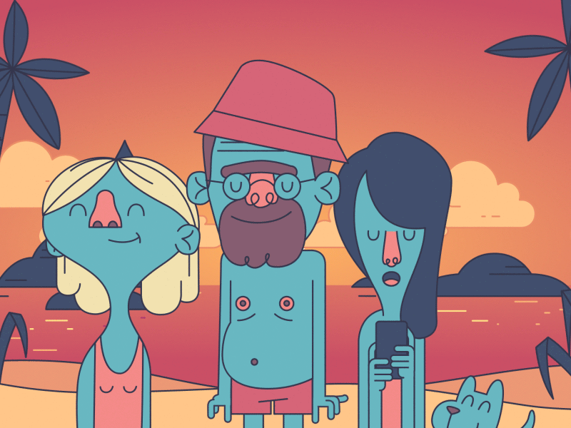 Man Nips 2d beach character animation dreams family freethenipple illustration kids line nipples