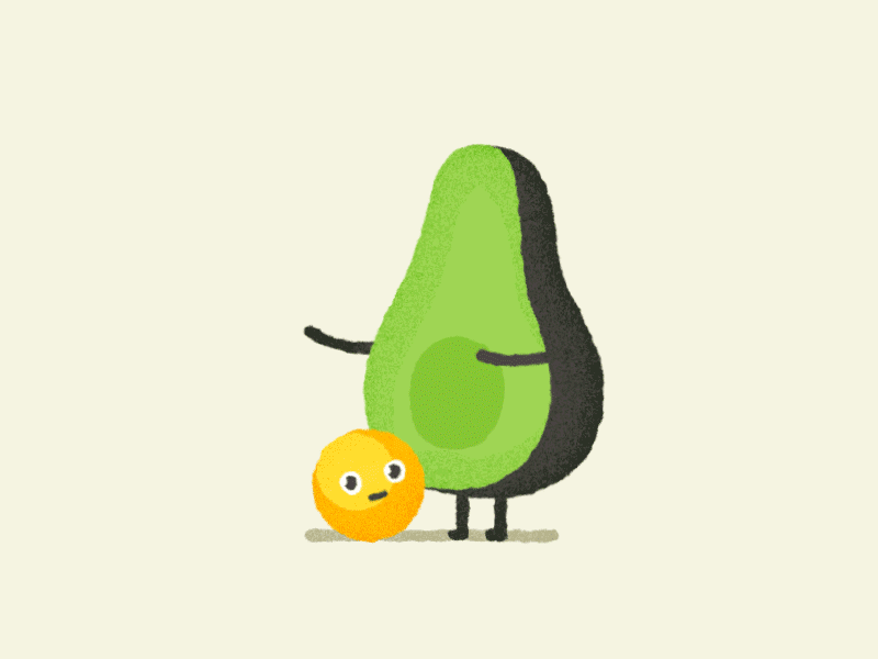 Wednesday 2d animation avocado character design food gif illustration loop stickers vegetables