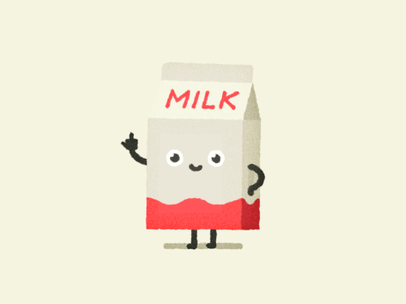 Thursday 2d animation character design food gif illustration loop milk stickers