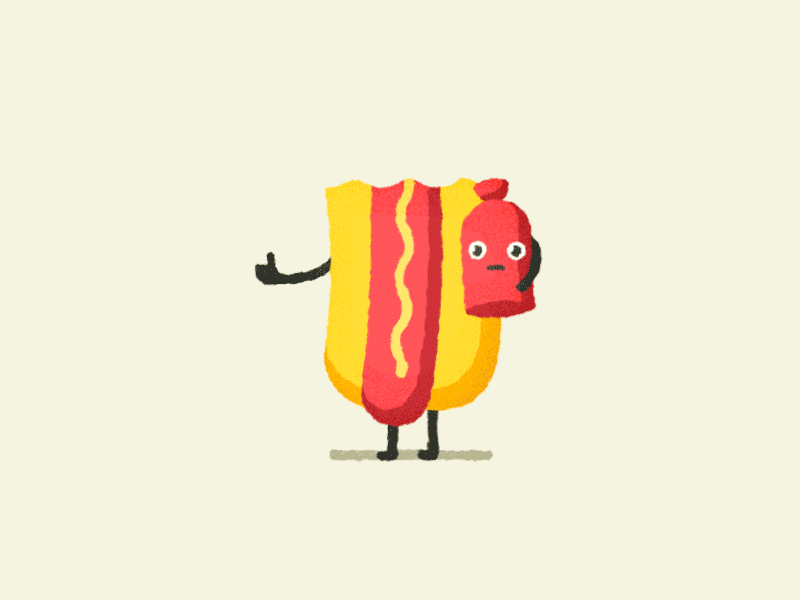 The Headless Hotdog 2d animation food gif headless hotdog illustration loop sausage stickers
