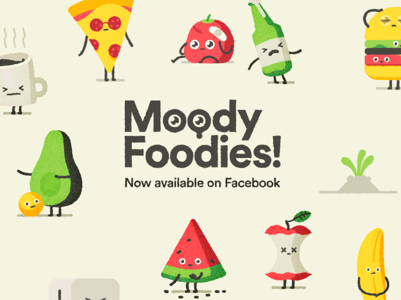 Shameless Self Promotion - Moody Foodies 2d animation character animation character design gif illustration loop stickers