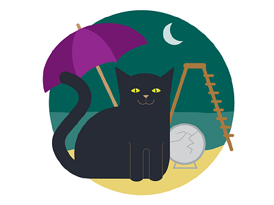 Friday the 13th 13 black cat cat friday friday the 13th green ladder mirror purple superstitions teal turquoise