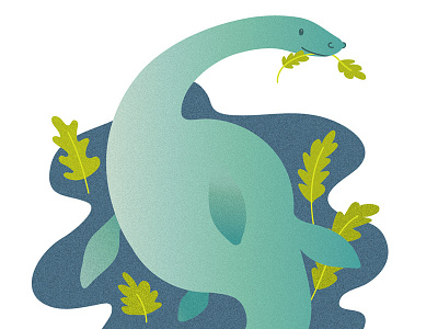 Plesiosaur blue dinosaur green hand drawn illustration kelp plesiosaur sea seaweed texture underwater vector