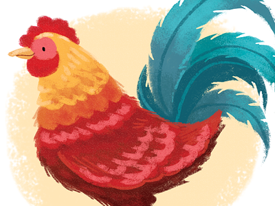Happy chinese new year! chinese new year digital doodle handdrawn paint painting photoshop rooster year of the rooster
