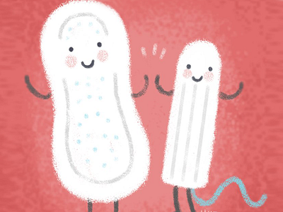 Period Pals character design friends pals period sanitory tampon texture themonthlygift towel