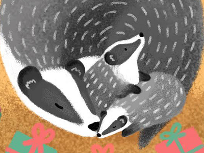 Badger - WIP badger christmas english wildlife festive wildlife wip work in progress xmas