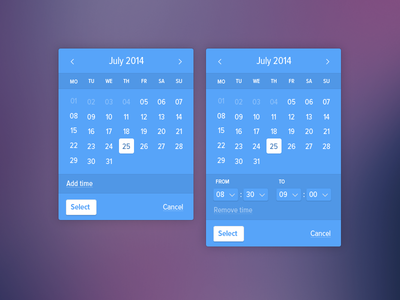 Date & Time Picker by Christof Flachsmann - Dribbble