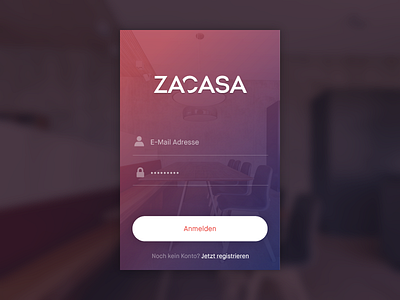 Login Form form gradient log in login overlay register sign up signup ui ui design zacasa