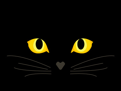 Dark Cat black cat daily inspiration dark design drawing illustration minimal night