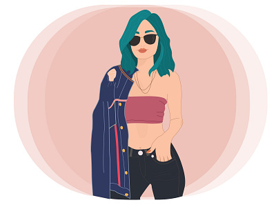 Summer Days colorful daily inspiration design draw drawing illustration minimal model summer woman