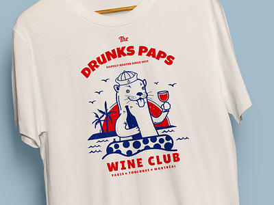 wineclub alcohol club illustration old school oldschool otter tshirt wine