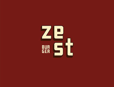 Zest Burger Logotype brand brand design branding design burger burgers food hamburger identity branding logo logodesign logotype tipografia tipography visual identity