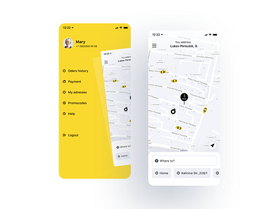 Taxi ios mobile ui taxi taxi app taxi booking app ui ui design yellow