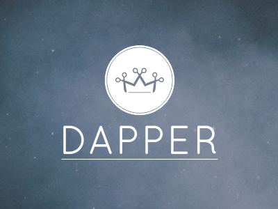 Dapper barber circle crown identity king logo manly scissors