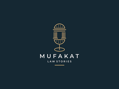 mufakat courthouse law loan logo design microphone podcast logo storytelling unique logo