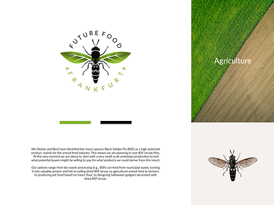 FUTURE FOOD FRANKFURT Project agriculture logo eco friendly fly food future green insect leaf logo design