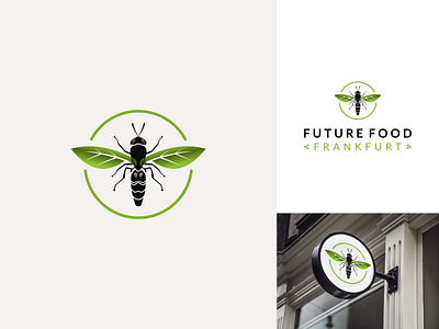 FUTURE FOOD agriculture agriculture logo eco friendly fly food future green insect leaf logo design