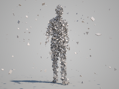 Mr Nobody c4d lowpoly particules silhouette
