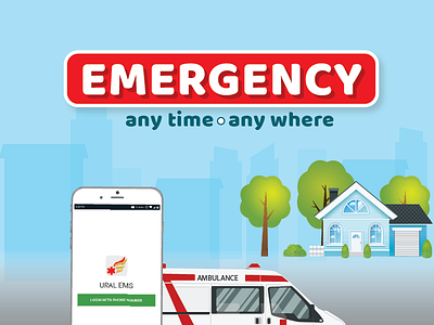 App-based ambulance service banner branding design facebook