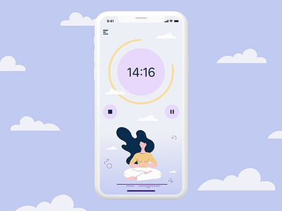 Countdown Timer #DailyUI014 app ui countdown countdown timer countdowntimer dailyui dailyui014 meditation meditation app timer ui